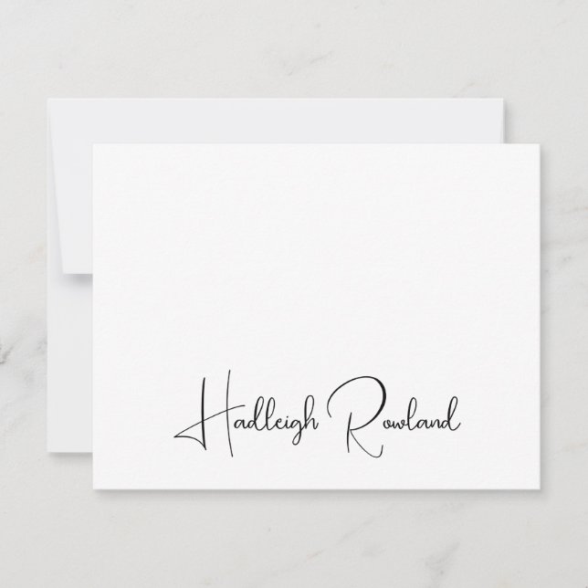 Personalised Modern Handwritten Script Name  Card (Front)