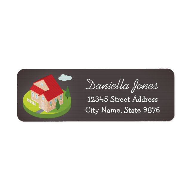Personalised Modern House Return Address Label (Front)