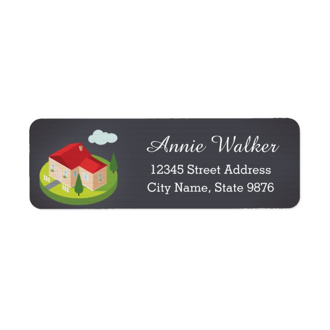 Personalised Modern House Return Address Label (Front)