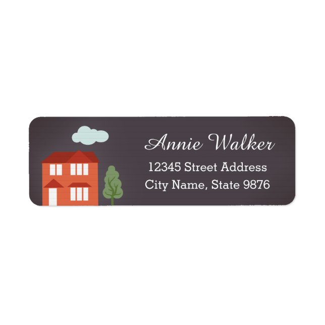 Personalised Modern House Return Address Label (Front)