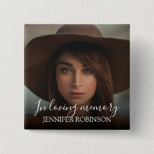 Personalised Modern In Loving memory Memorial 15 Cm Square Badge