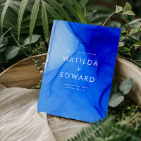 Personalised Modern Ink Bold Navy Blue Wedding 
