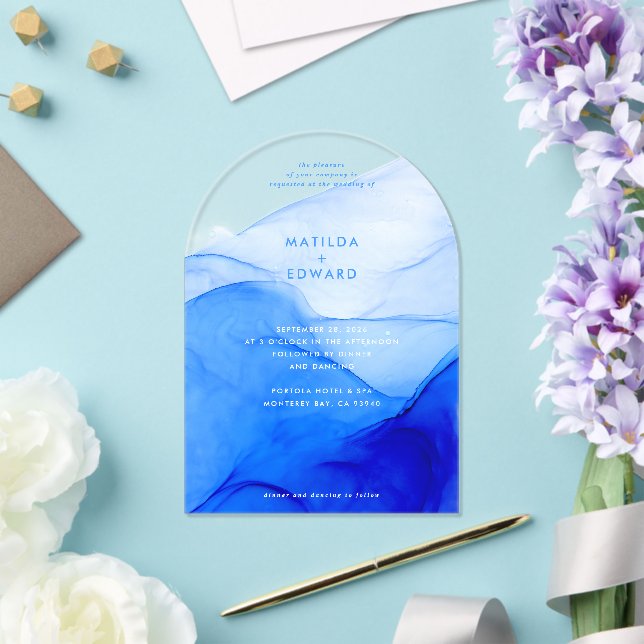 Personalised Modern Ink Wedding Abstract Bold  Acrylic Invitations (Insitu (Wedding))