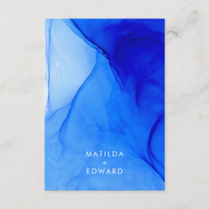 Personalised Modern Ink Wedding Details Bold Blue Enclosure Card