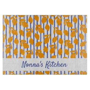 Personalised Modern Italian kitchen Lemons Cutting Board