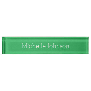 Personalised Modern Kelly Green Grainy Texture Nameplate