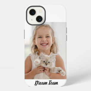 Personalised modern kid with animal photo iPhone 13 case