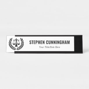 Personalised Modern Law Lawyer Attorney Desk Name Plate