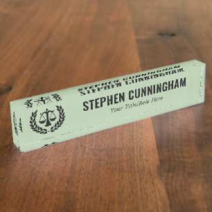 Personalised Modern Law Lawyer Attorney Nameplate