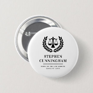 Personalised Modern Law School Graduation 6 Cm Round Badge