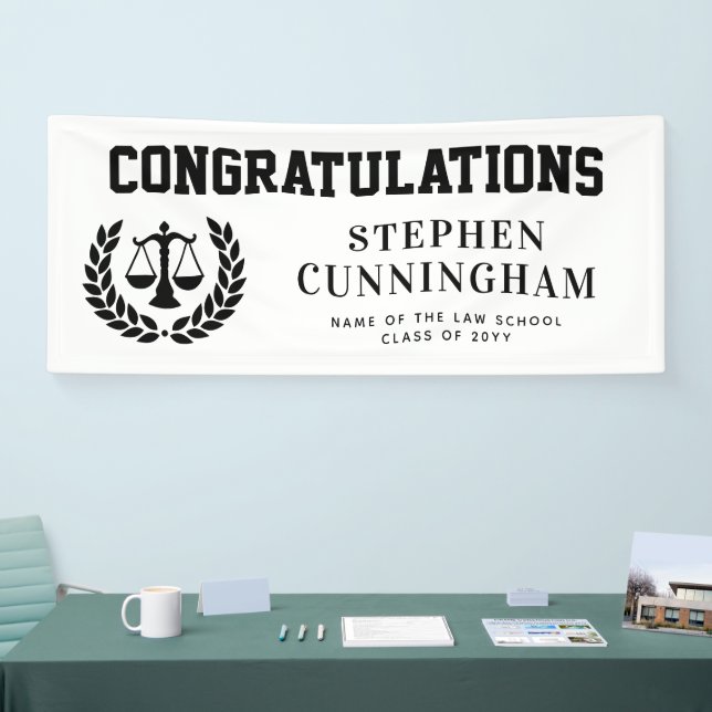 Personalised Modern Law School Graduation Banner (Tradeshow)