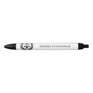 Personalised Modern Law School Graduation Black Ink Pen