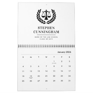 Personalised Modern Law School Graduation Calendar