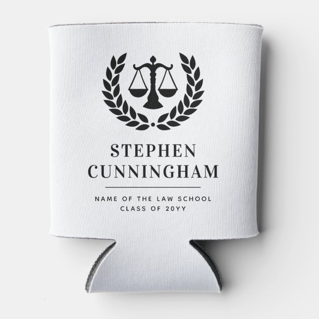 Personalised Modern Law School Graduation Can Cooler (Front)