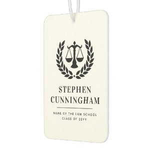 Personalised Modern Law School Graduation Car Air Freshener
