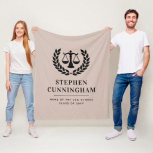 Personalised Modern Law School Graduation Fleece Blanket