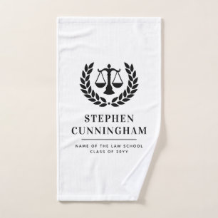 Personalised Modern Law School Graduation Hand Towel