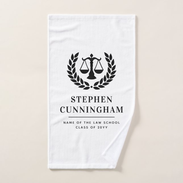 Personalised Modern Law School Graduation Hand Towel (Hand Towel)