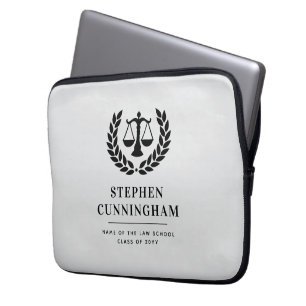 Personalised Modern Law School Graduation Laptop Sleeve