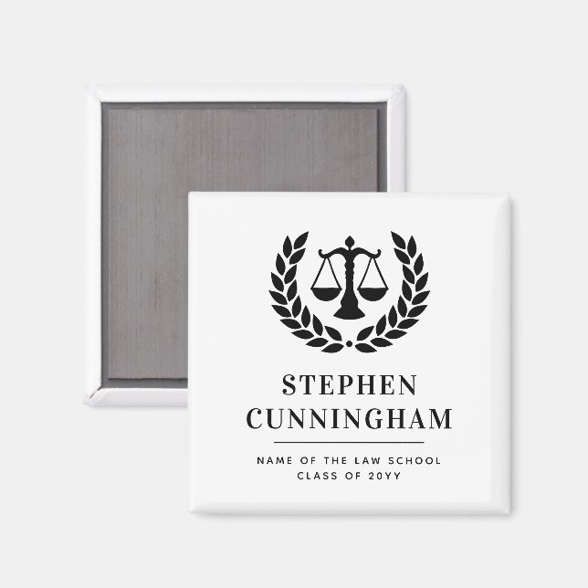 Personalised Modern Law School Graduation Magnet (Front/Back)