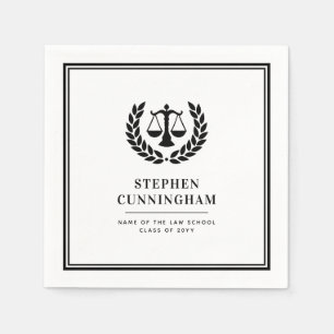 Personalised Modern Law School Graduation Napkin
