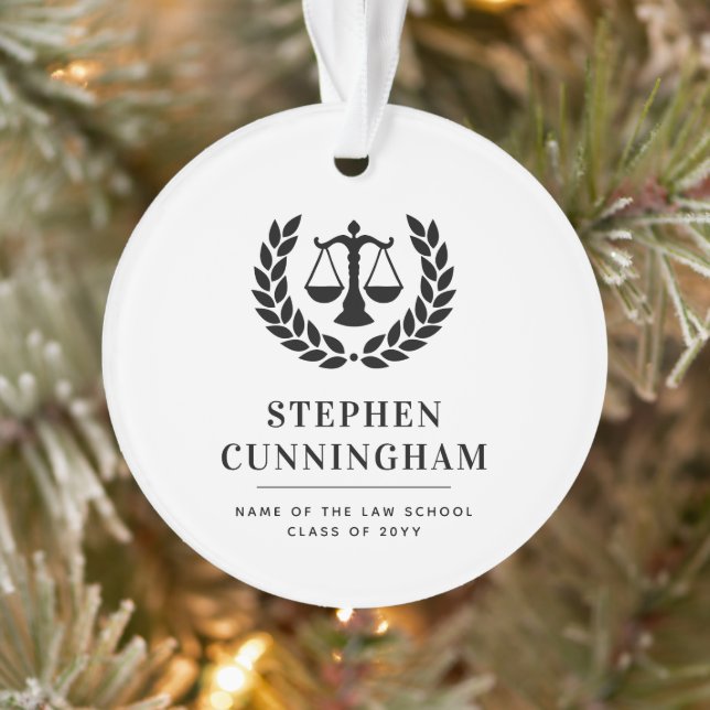 Personalised Modern Law School Graduation Ornament (Tree)