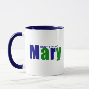 Personalised Modern "Mary" in Deep Green and Blue Mug
