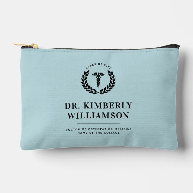 Personalised Modern Medical School Graduation Accessory Pouch (Front)