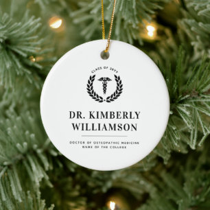 Personalised Modern Medical School Graduation Ceramic Tree Decoration