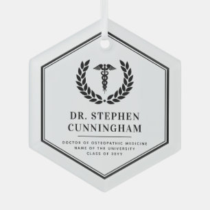 Personalised Modern Medical School Graduation Glass Tree Decoration