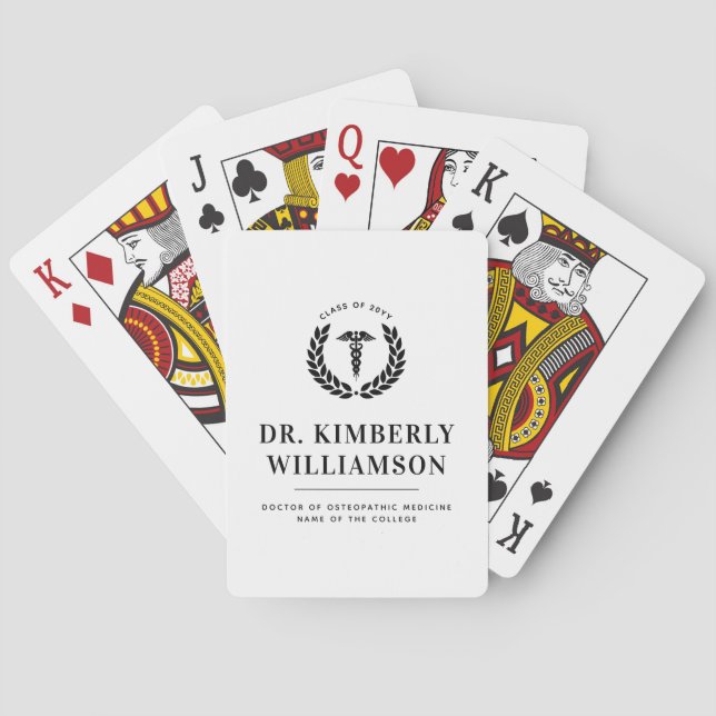 Personalised Modern Medical School Graduation Playing Cards (Back)