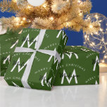 Personalised Modern Merry Christmas Green Monogram Wrapping Paper<br><div class="desc">A personalised modern "Merry Christmas" monogram design with a Xmas green background colour. An ideal festive custom design for the holiday season. Customise the monogram and make it your own!</div>
