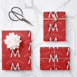 Personalised Modern Merry Christmas Red Monogram Wrapping Paper Sheet<br><div class="desc">A personalised modern "Merry Christmas" monogram design with a Xmas red background colour. An ideal festive custom design for the holiday season. Customise the monogram and make it your own!</div>