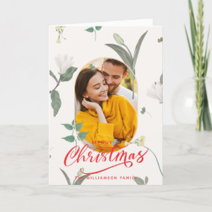 Personalised Modern Minimal 1 Photo Christmas Card