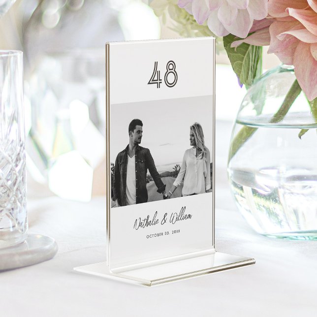 Personalised Modern Minimal Photo Wedding Table Number (Personalized Modern Minimal Photo Wedding Table Number )