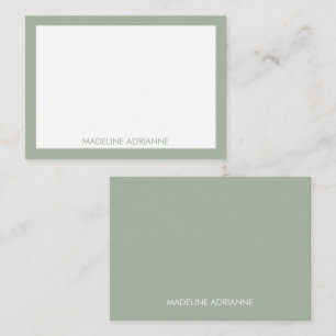 Personalised Modern Minimal Sage Green Name Card