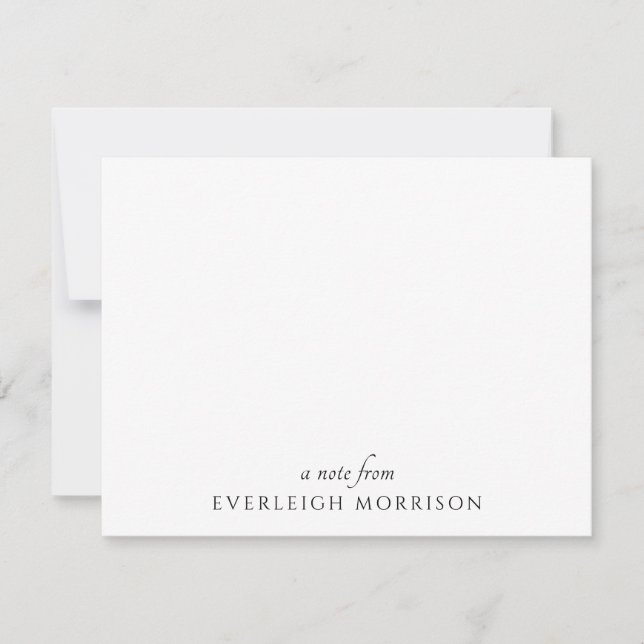 Personalised Modern Minimalist A Note From Card (Front)