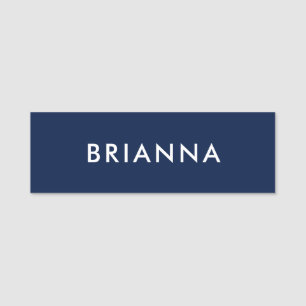 Personalised Modern Minimalist Blue Professional Name Tag
