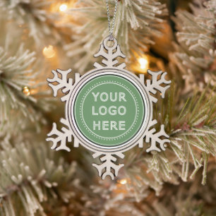personalised Modern, Minimalist, & Elegant Snowflake Pewter Christmas Ornament