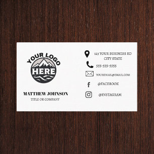 Personalised Modern Minimalist Logo Social Media Business Card