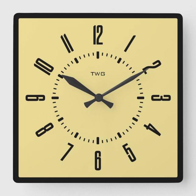 Personalised Modern Minimalist  Square Wall Clock (Front)