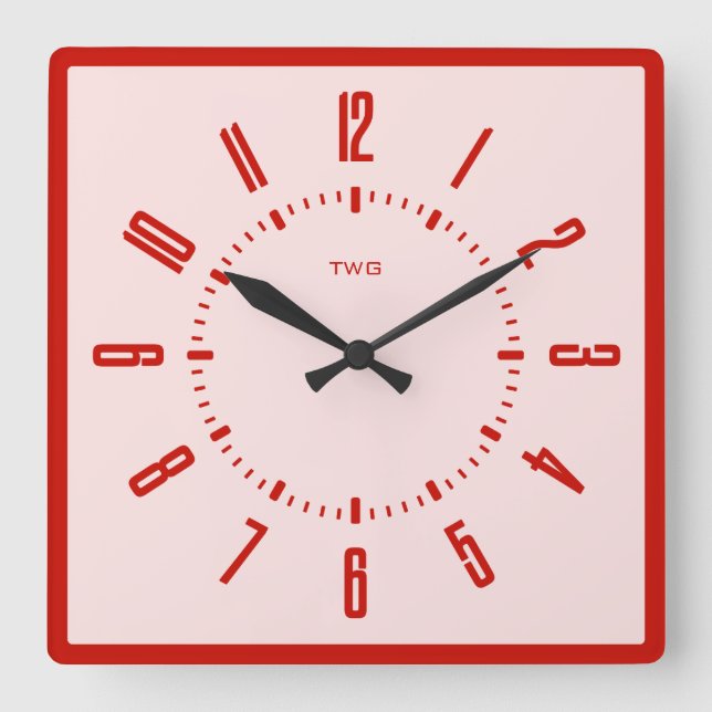 Personalised Modern Minimalist  Square Wall Clock (Front)