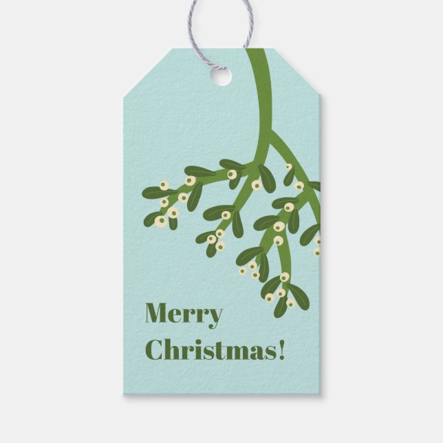 Personalised Modern Mistletoe Christmas Gift Tags (Front)