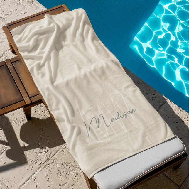 Personalised Modern Monogram Beach Towel (Personalized Modern Monogram Beach Towel)