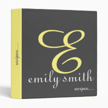 Personalised Modern Monogram Blue Recipes