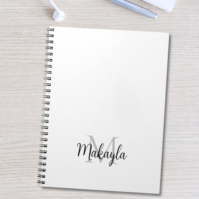 Personalised Modern Monogram Name Notebook (Creator Uploaded)