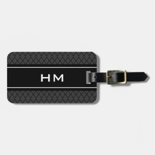 Personalised modern monogram travel luggage tag