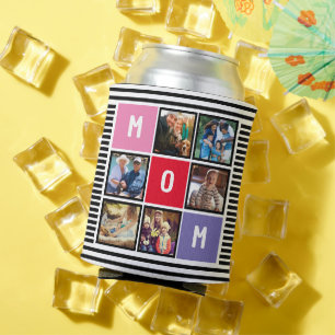 Personalised Modern Mothers day Mum Photo Collage Can Cooler