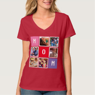 Personalised Modern Mothers day Mum Photo Collage T-Shirt