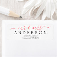 Personalised Modern Mr and Mrs Family Name Return